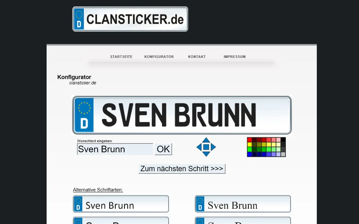 Bildschirmfoto: Clansticker