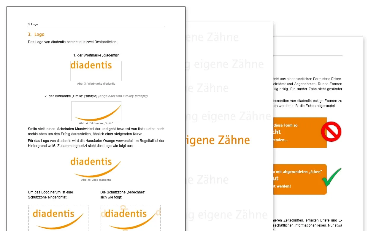 Bildschirmfoto: diadentis – Styleguide