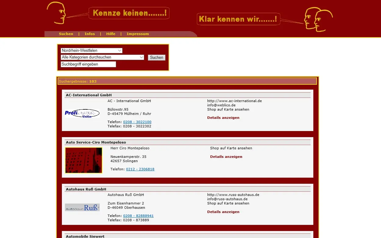 Bildschirmfoto: Kennze keinen