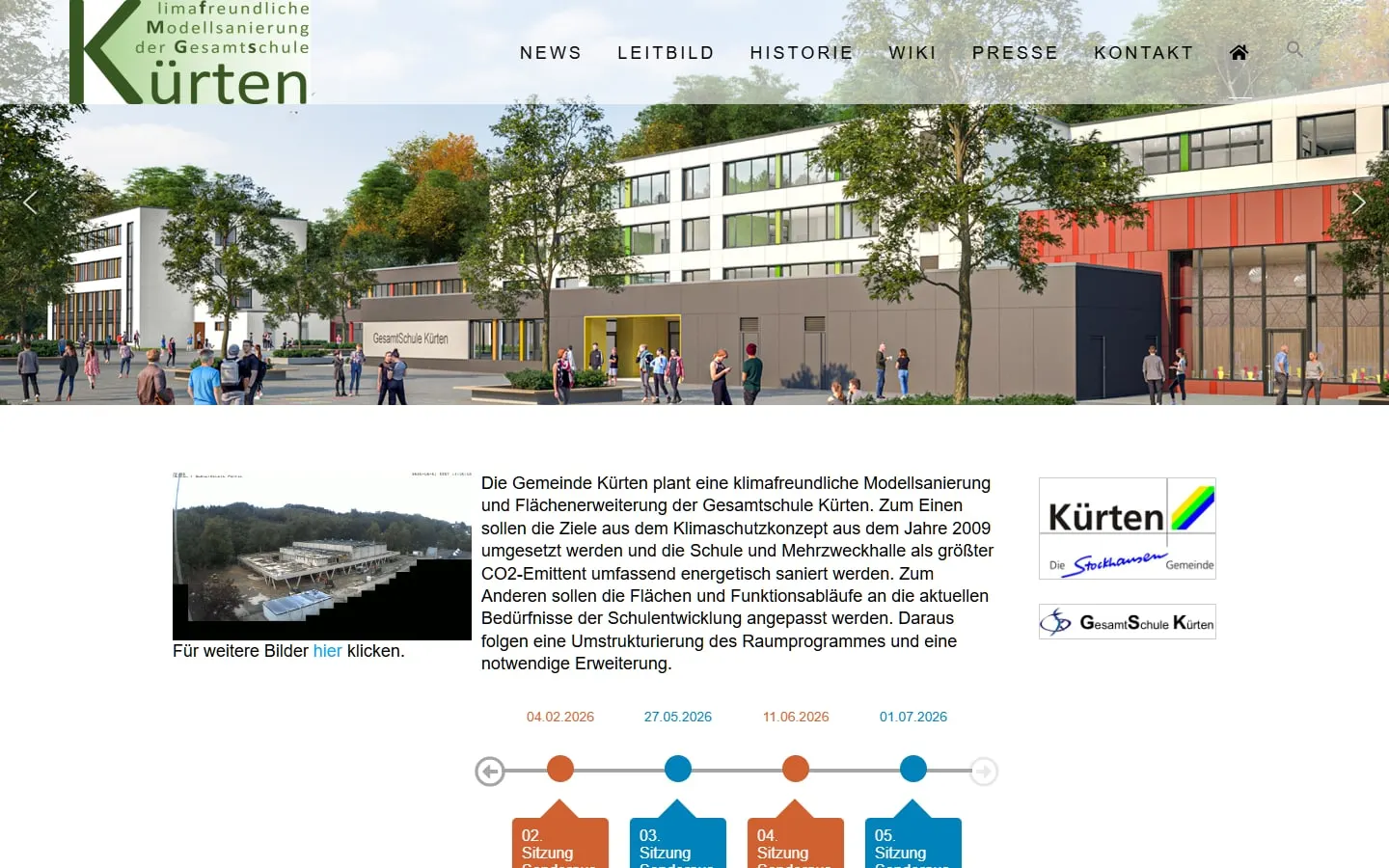Bildschirmfoto: Modellsanierung Gesamtschule Kürten