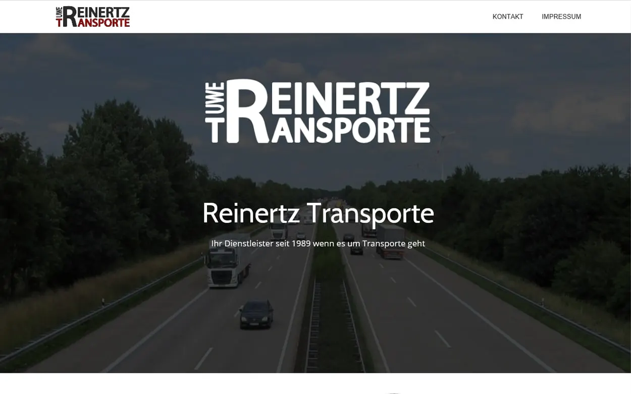 Bildschirmfoto: Reinertz Transporte