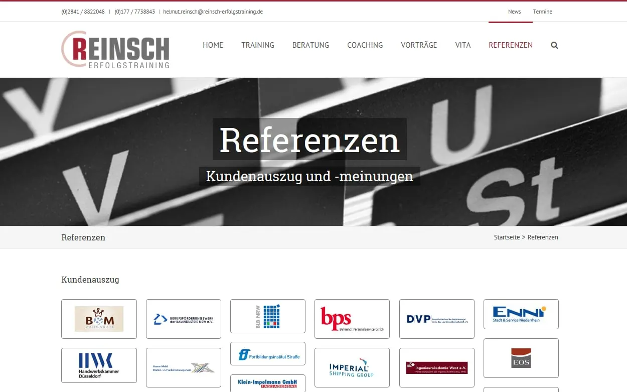 Bildschirmfoto: Reinsch Erfolgstraining